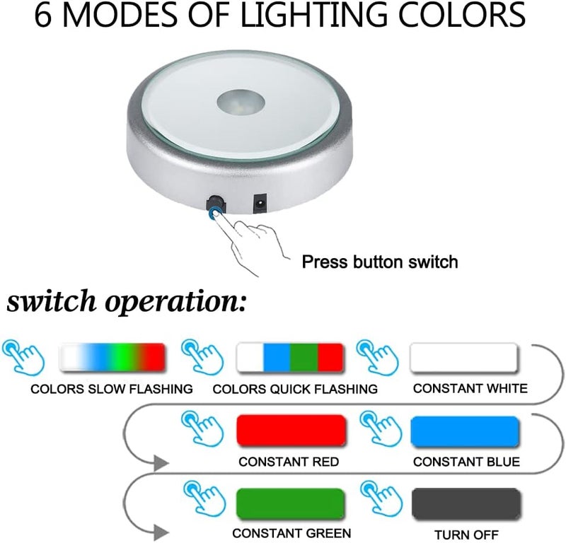 IFOLAINA LED Display Multicolor Light Base for 3D Crystal Art - Lighted Up Stand Color Changing Small LED for Glass Art - Image 3